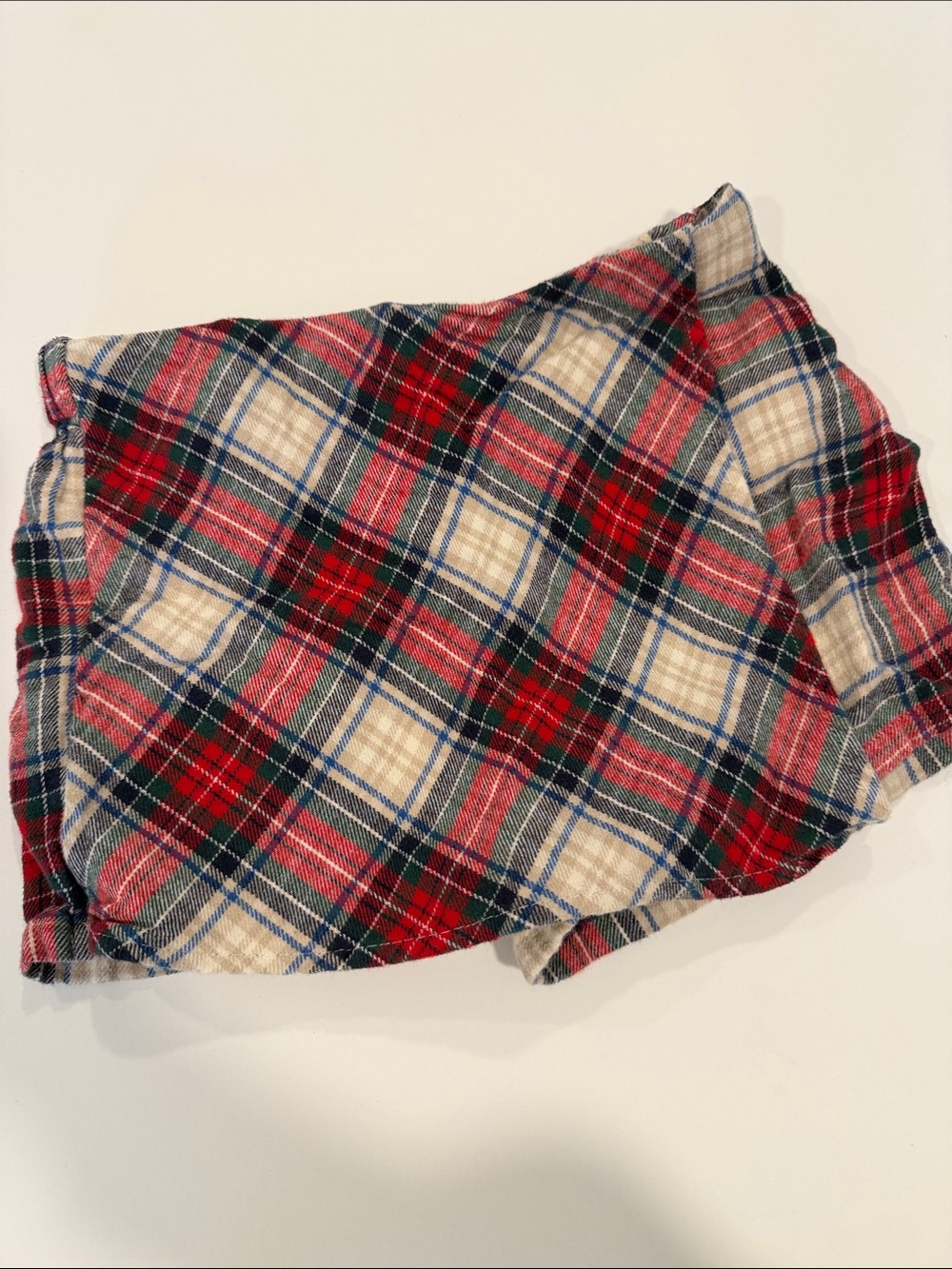 Plaid Red & Cream Girls Skort - Classic Flannel Tartan Plaid - Christmas
